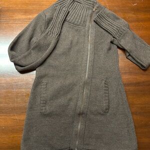 Athleta dark brown zip up sweater dress Size:M EUC 
Thick material